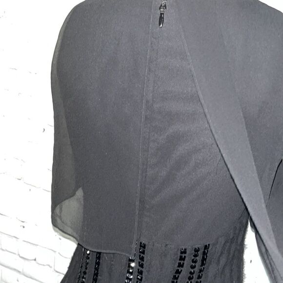 BCBG - Maryna Little Black Dress - Tiered Chiffon - 6 - Picture 4 of 8